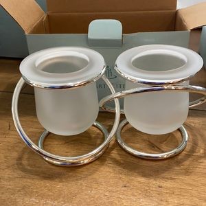 Partylite Silver Played Gemini candle holder